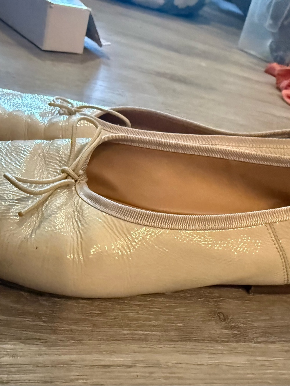 Mansur Gavriel Ivory Leather Ballet Flats with Bow - Picture 5 of 7
